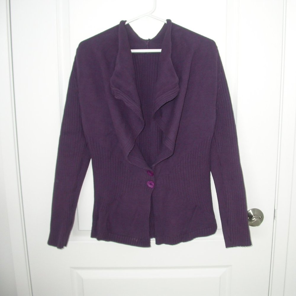 Burgundy Drape Collar Cardigan